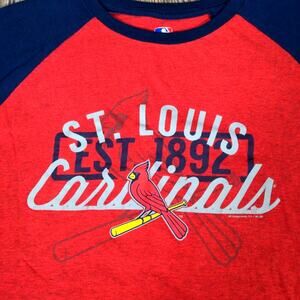 St Louis Cardinals MLB Raglan 3/4 Sleeve Pullover T Shirt Men Large Baseball